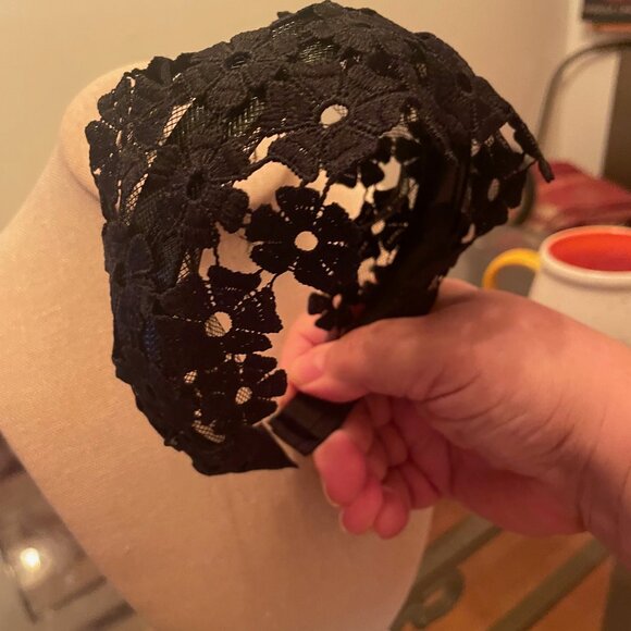 Anthropologie Accessories - New! Beautiful Adelaide Lace Flower Headband Black